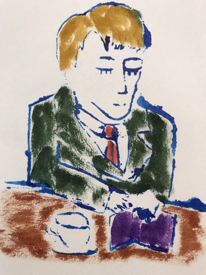 オギタロウ 美術 アート バレリーナ ギン 麗髪 金Vl *sold Acrylic on wood panel,gold leaf 530x530mm